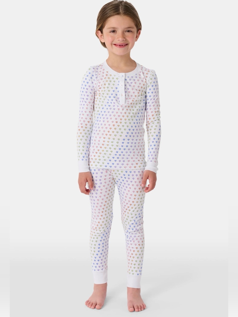 Roller Rabbit Rainbow Disco Hearts Long-Sleeve Pajama Set 100% Cotton NWOT 10
